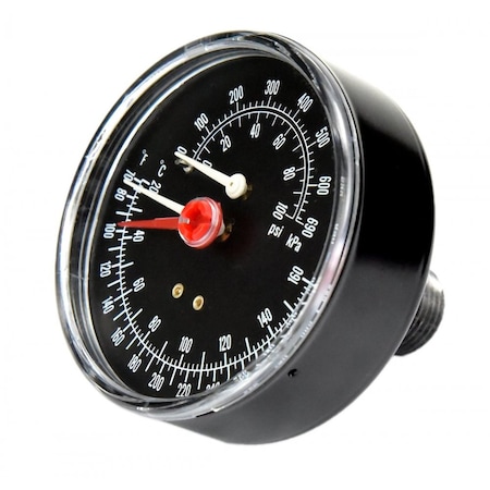 Weil Mclain Pressure/Temp Gauge, 60, 2-1/2" Dial, 1/4" 510-218-099