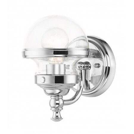 Livex Lighting Polished Chrome Vanity Sconce, 1 Light 17411-05