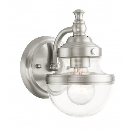 Livex Lighting Brushed Nickel Vanity Sconce, 1 Light 17411-91