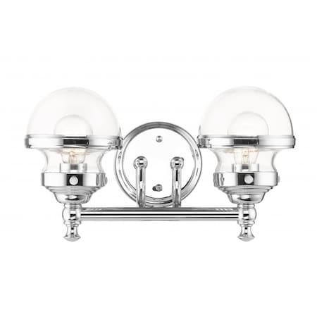 Livex Lighting Polished Chrome Vanity Sconce, 2 Light 17412-05