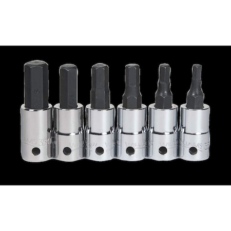 Williams 1/4" Dr, 5/16' Size, SAE Hex Bit Socket, 6 Pts 35005-TH