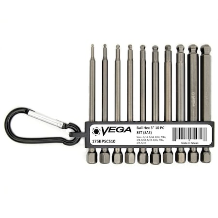 Vega Ball-End Hex, 9/64 in Bit x 3 in 175BPSCS10