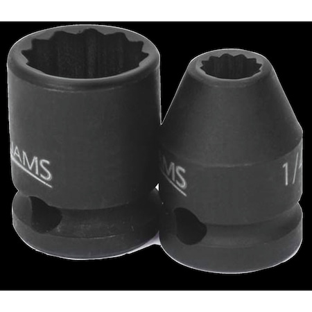 Williams 3/8" Drive Impact Socket Black Industrial, 3/8" D, 3/4 12Pt 35324