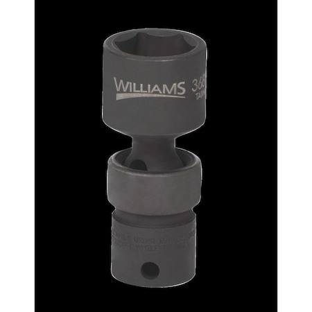Williams 3/8" Drive Impact Socket Black Industrial, Universal 3/8"D, 6Pt, 16mm 36816
