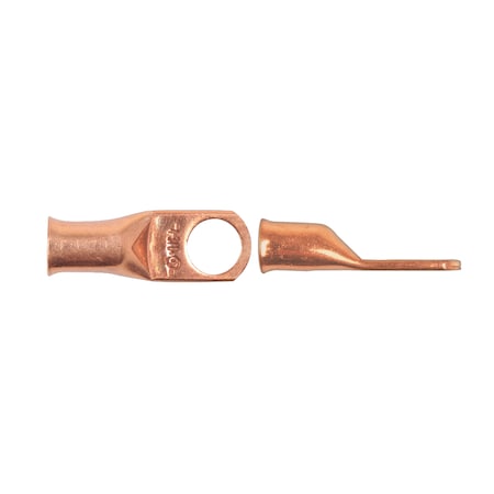 Disco One-Hole Compression Lug, 4 AWG Max, 3/8 in Stud, Standard Barrel, Copper, None 17674PK