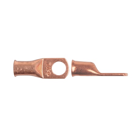Disco One-Hole Compression Lug, 2 AWG Max, 3/8 in Stud, Standard Barrel, Copper, None 17680PK
