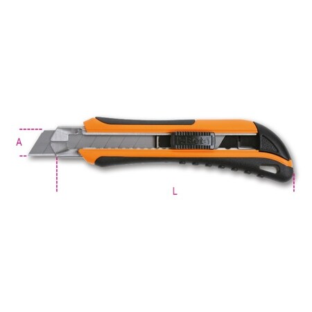 Beta Utility Knife, 6 Spare Blades, 170x18mm 017710050