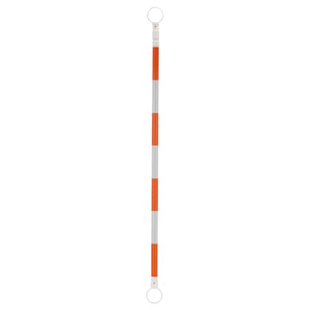 Mutual Industries Retractable Cone Bar, 10 ft., Orange/White, PVC, 51 in Height, 2 in Length, 5 pounds, Orange/black 17727-45-10