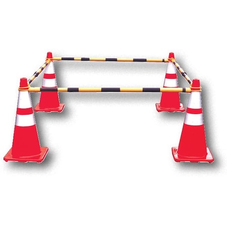 Mutual Industries Portable Retractable Traffic Cone Bar, ABS plastic, 51 Inch Height, 2 inch Length, 5 pounds 17727