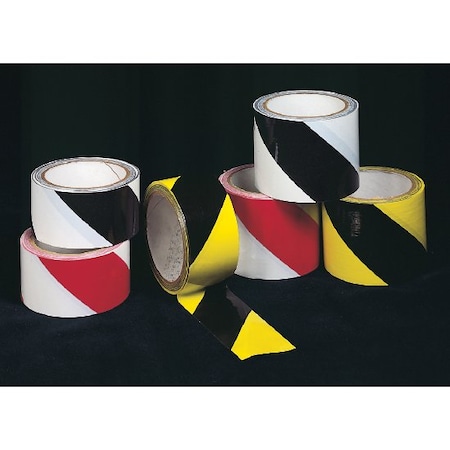 Mutual Industries Hazard Stripe Tape PVC Vinyl Yellow/Black, 2" W x 18 yd. L, 7 mil Thick 17770-4191-2018