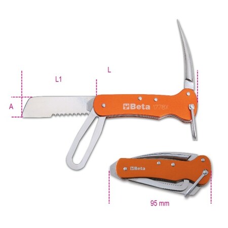 Beta Nautical Knives, Aluminium Handle 017780050