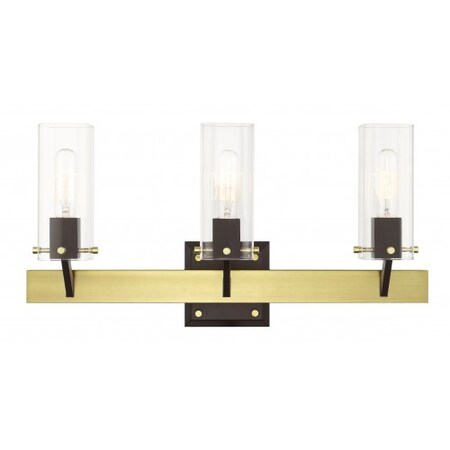 Livex Lighting Satin Brass Vanity Sconce, 3 Light 17823-12