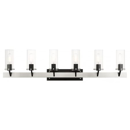Livex Lighting Brushed Nickel Vanity Sconce, 6 Light 17826-91
