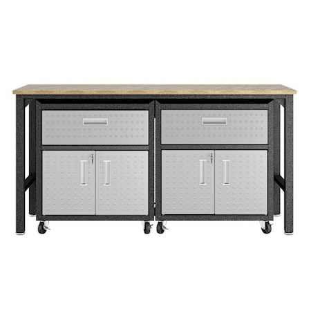 Manhattan Comfort Fortress 4.0 Mobile Garage Cabinet, Gray, Steel 17GMC