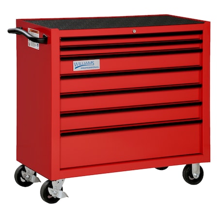 Williams Rolling Cabinet, 7 Drawer, Black, Steel, 40 in W x 20 in D x 38 in H W40RC7B