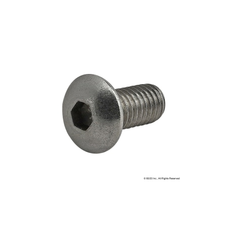 80/20 M5-0.80 Socket Head Cap Screw, Button, Plain Stainless Steel, 10 mm Length 17-5310
