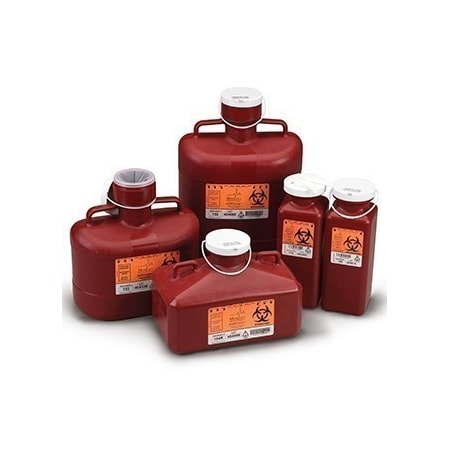 Medegen Medical Products Sharps Container, .7 qt. Bottle, Red, PK40 185S