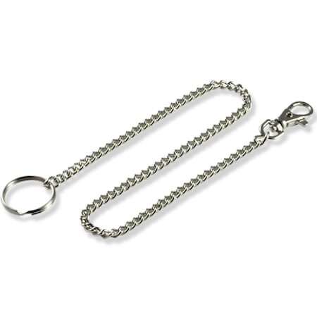 Lucky Line Belt Key Holder, Silver, Steel, Pocket Chain With Trigger Snap, Nickel Plated 4011