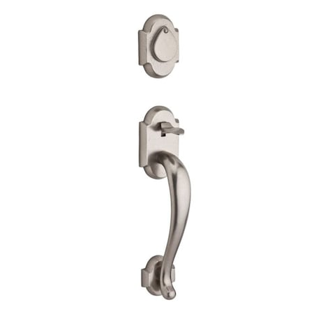 Baldwin Double Cylinder Adirondack Handleset, LH Arch Lever, White Bronze DC.ADIXARC.L.RAR.492.S