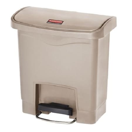 RUBBERMAID COMMERCIAL 4 gal Rectangular Trash Can, Beige, Resin 1883455