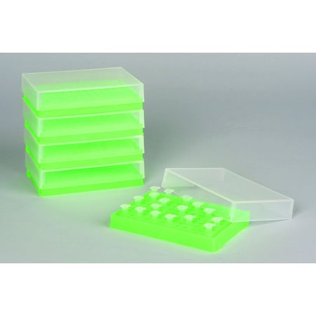 Bel-Art PCR Rack for 0.2 mL Thin-walled PCR Tubes, Fluorescent Green, 96-Well F18902-0002