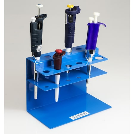 Bel-Art Poxygrid Microliter Pipettor Rack: 10 Pl, 9 x 5 x 6-3/4", Aluminum H18962-0000