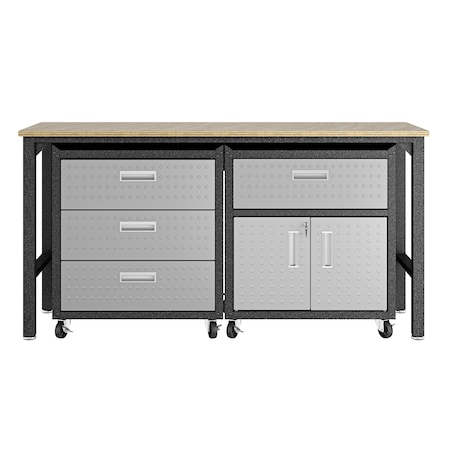 Manhattan Comfort Fortress 5.0 Mobile Garage Cabinet, Gray, Steel 18GMC