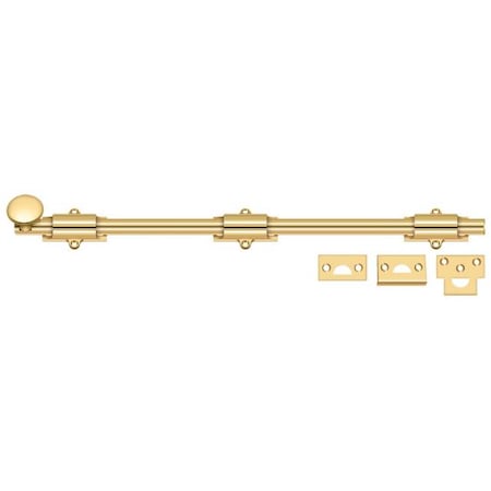 Deltana Surface Bolt, Heavy Duty Lifetime Brass 18" 18SB003