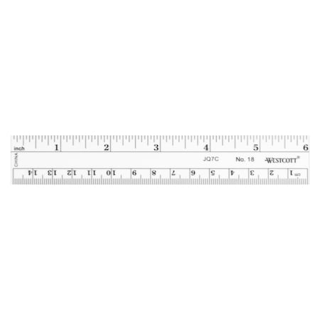 Westcott Rulers, 6"/15 cm Flexible Inch/Metric Ruler- Bulk Packed 18-BP