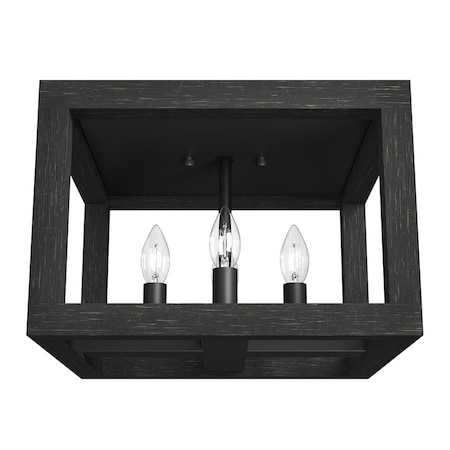 Hunter Flush Mount Light, Matte Black, 120 V, U 19088