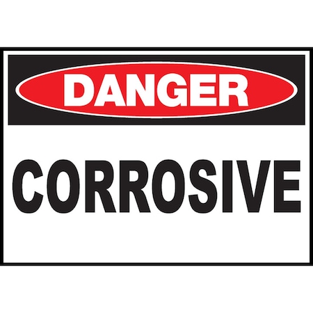 Zing Sign, Danger Corrosive, 10x14", Plastic 2979