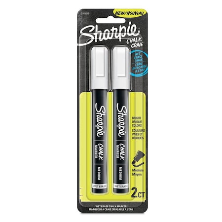 Sharpie Chalk Dry Erase Marker, White, PK2 2103010