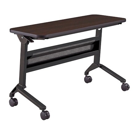 Safco Rectangle Flip-N-Go 18 x 48" Rectangular Training, 48 W, 18 L, 29 H, Laminate Top Top, Mocha LF1848TSLDCM