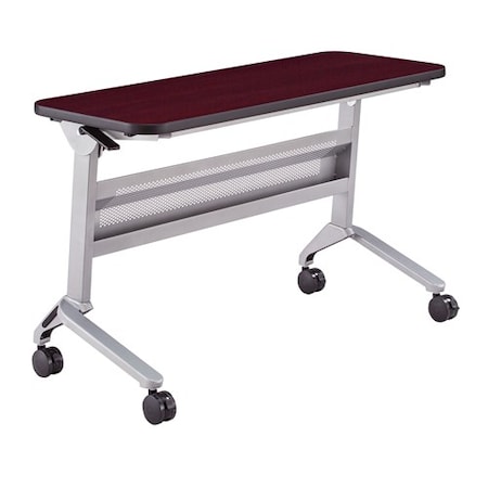 Safco Rectangle Flip-N-Go 18 x 48" Rectangular Training, 48 W, 18 L, 29 H, Laminate Top Top LF1848TSLVRMH