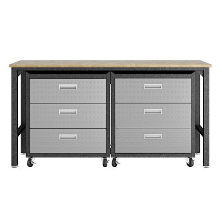 Manhattan Comfort Fortress 6.0 Mobile Garage Cabinet, Gray, Steel 19GMC