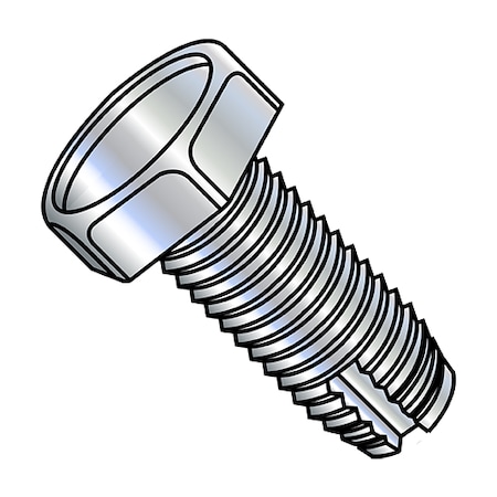 Zoro Select Thread Cutting Screw, 1/4"-20 x 3/4 in, Zinc Plated Steel Hex Head Hex Drive, 3000 PK 14121H