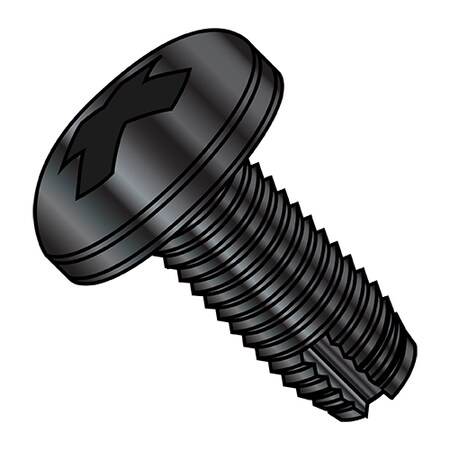 Zoro Select Concrete Screw, Pan, Steel Black Oxide, 5000 PK 10161PPB