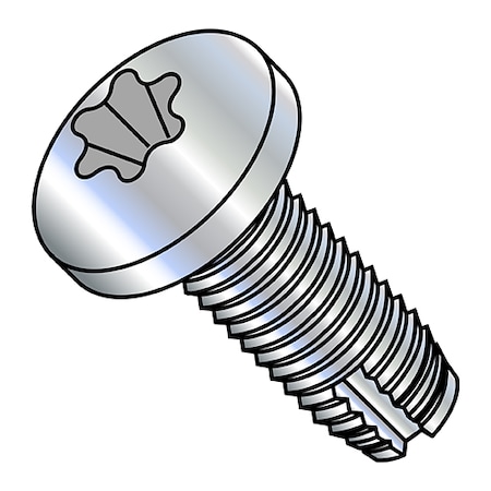 Zoro Select Thread Forming Screw, 5/16"-18 x 1 in, Zinc Plated Steel Pan Head Torx Drive, 1000 PK 31161TP