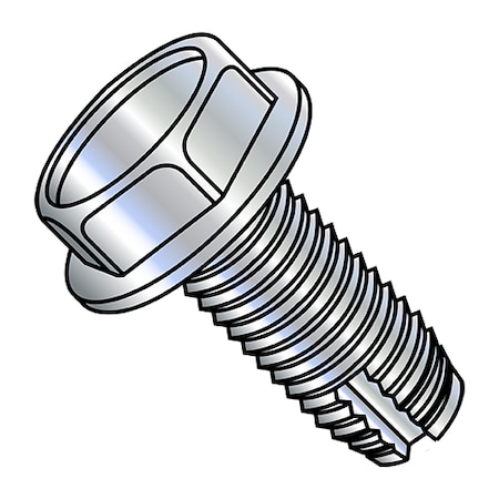 Zoro Select Thread Cutting Screw, 5/16"-18 x 1-1/2 in, Zinc Plated Steel Hex Head Hex Drive, 1000 PK 31241W