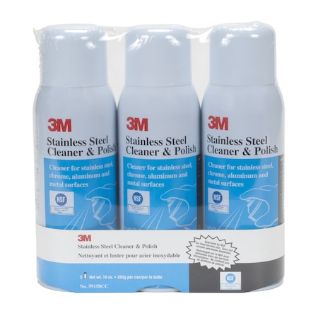 3M SS Cleaner-Polish 59158CC, 10oz Aero, PK12 59158CC