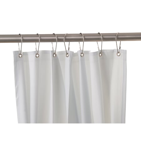 Bobrick Shower Curtain, Vinyl, White, 46" W 204-2