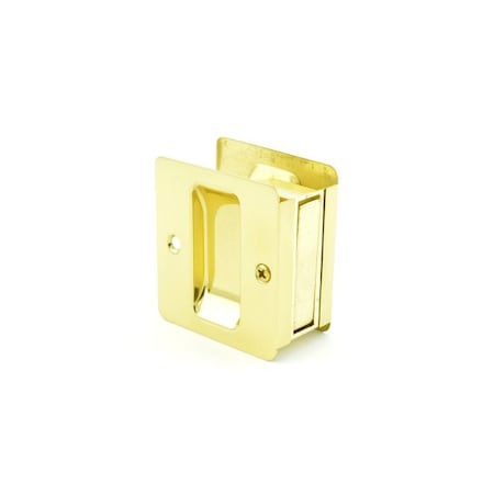 Trimco Passage Pocket Door Lock Square Cutout Bright Brass 1064.605