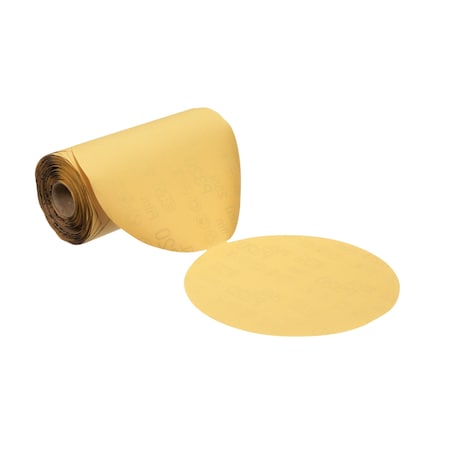 3M St Gold Film Disc Roll 255L, 5inxNH P, PK4, 5" Dia, 5 Hole, Aluminum Oxide, P80 Grit, Open Coat Type 82471