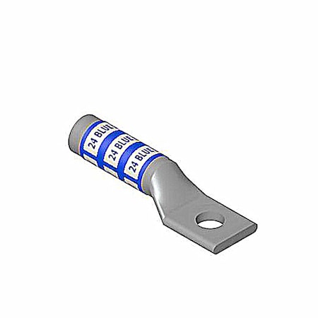 Abb One-Hole Compression Lug, 2/0 AWG Max, 3/8 in Stud, Long Barrel, Copper, Black 54910BE