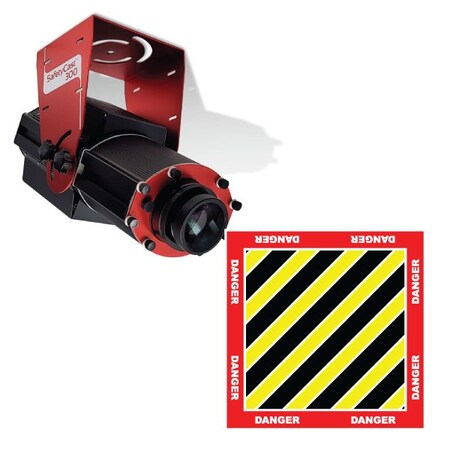 Visual Workplace LED Safety Sign, 300W, Medium Lens, Ylw 66-3128-300M-PS115