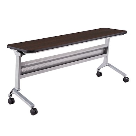 Safco Rectangle Flip-N-Go 18 x 72" Rectangular Training, 72 W, 18 L, 29 H, Laminate Top Top, Mocha LF1872TSLVLDCM