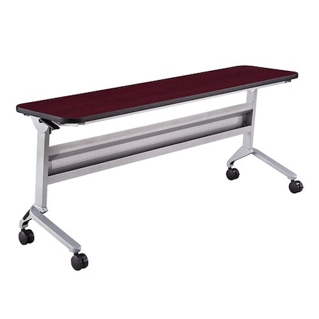 Safco Rectangle Flip-N-Go 18 x 72" Rectangular Training, 72 W, 18 L, 29 H, Laminate Top Top LF1872TSLVRMH