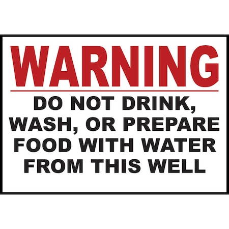 Zing Sign, Warning Do Not Drink, 10x14", AL, 20017A 20017A
