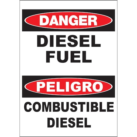 Zing Sign, Bilingual, Danger Diesel, 14x10", PL 20021