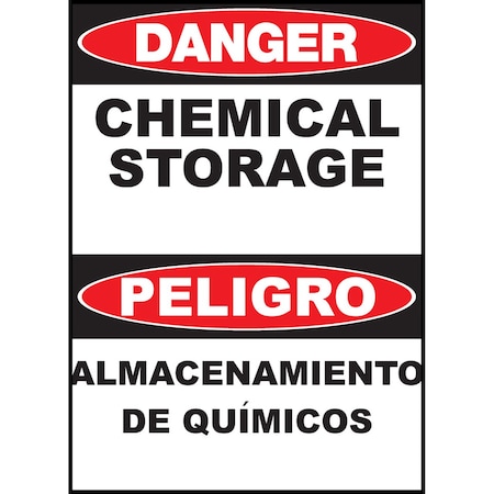 Zing Sign, Bilingual, Danger Chemical, 14x10", PL 20023